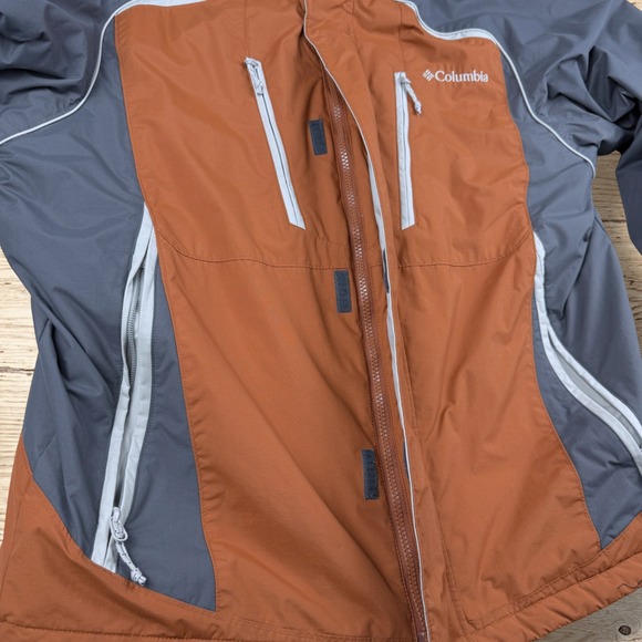 COLUMBIA Interchange 3 in 1 Mens Insulated Coat Jacket Burnt Orange Gray Size M - Picture 6 of 15